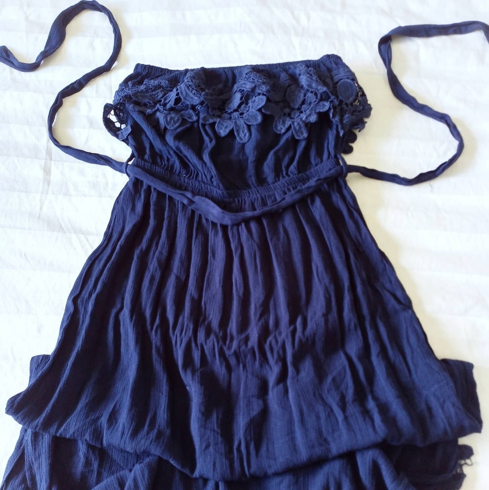 Urbanology Navy blue Strapless Summer Dress